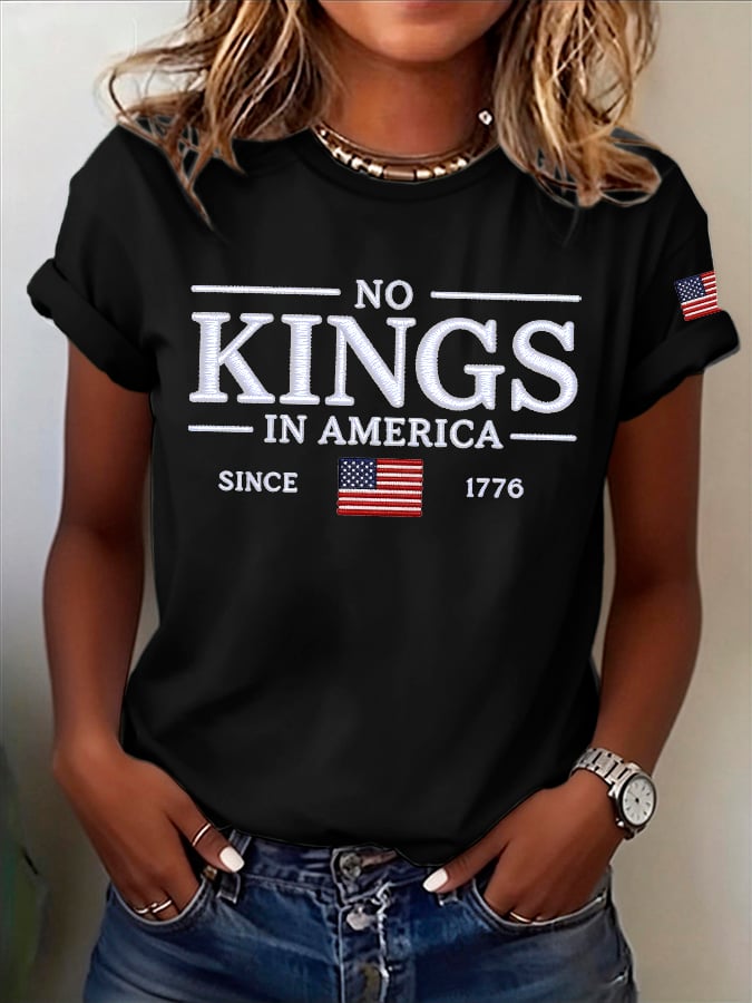 🔥Buy 3 Get 15% Off🔥Women's No Kings Print T-Shirt