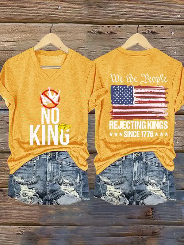 🔥Buy 3 Get 15% Off🔥Women's  No Kings Print T-Shirt