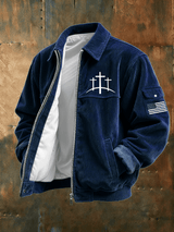 Faith Print Corduroy Casual Jacket