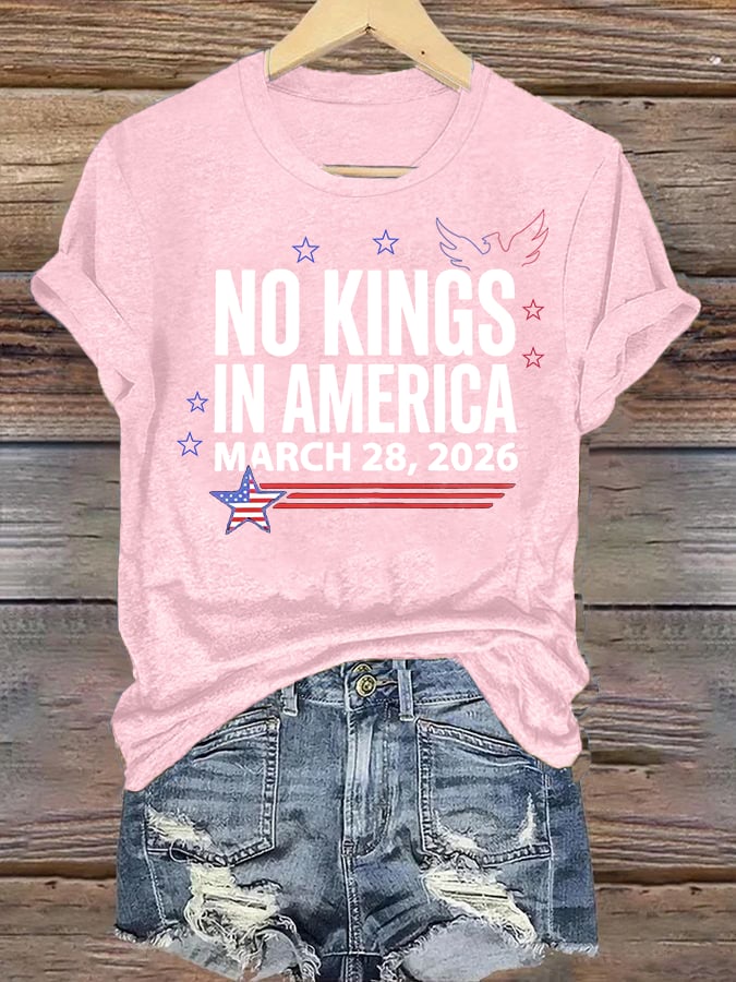 🔥Buy 3 Get 15% Off🔥Women's  NO KINGS IN AMERICA  Print  T-Shirt