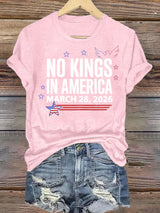 🔥Buy 3 Get 15% Off🔥Women's  NO KINGS IN AMERICA  Print  T-Shirt