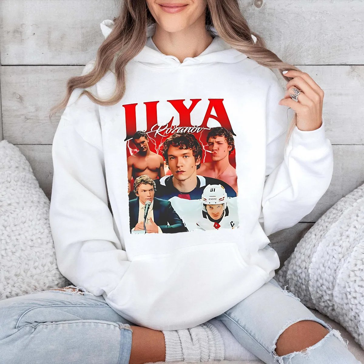 Hockey Romance Print Casual Hoodie