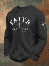 Men's Faith Over Fear Print Waffle T-Shirt