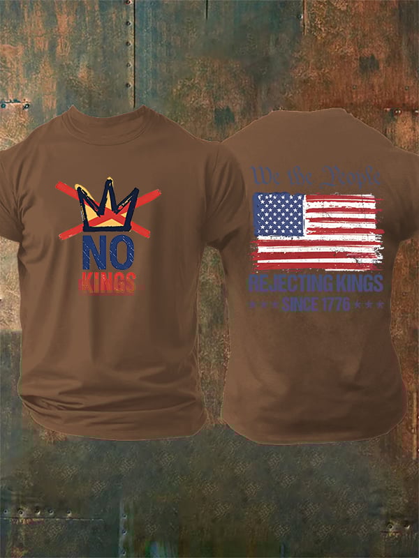 🔥Buy 3 Get 15% Off🔥Men's  No Kings, Rejecting Kings Since 1776, We The People T-Shirt
