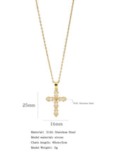 Fashionable Colorful Zircon Cross Necklace For Men And Women