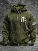 Men's Faith Print Zip-Up Hooded Jacket