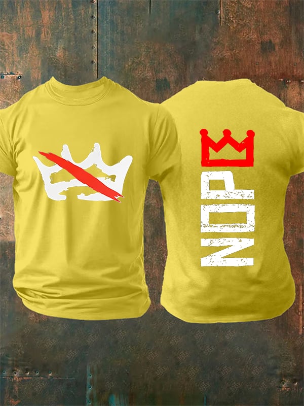 🔥Buy 3 Get 15% Off🔥Men's Nope, No Kings In America Print T-shirt