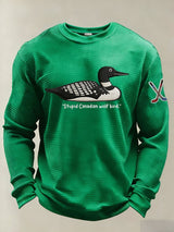 Men's Stupid Canadian wolf bird  Print Long-Sleeved T-Shirt