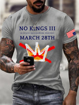 🔥Buy 3 Get 15% Off🔥Men's Retro No Kings III 50 State Nationwide Protest March 28th Print T-Shirt