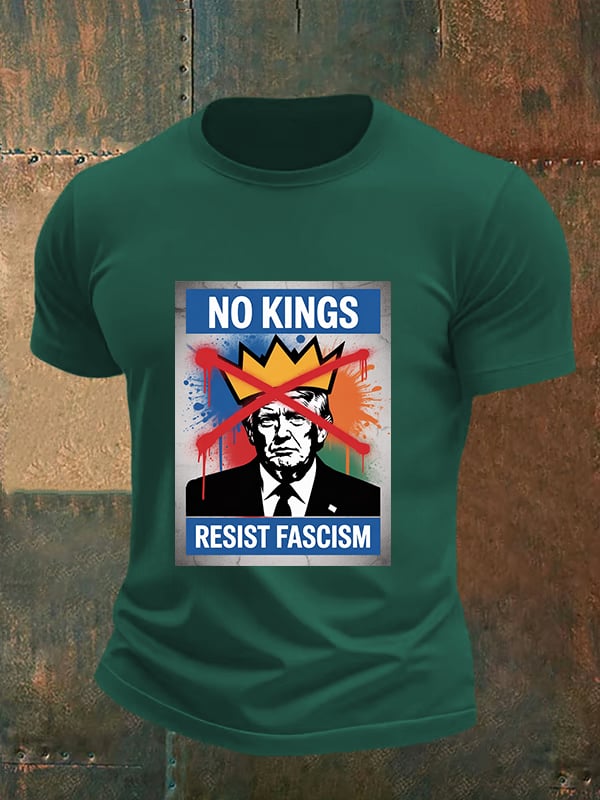 🔥Buy 3 Get 15% Off🔥Men's   NO KINGS RESIST FASCISM T-shirt