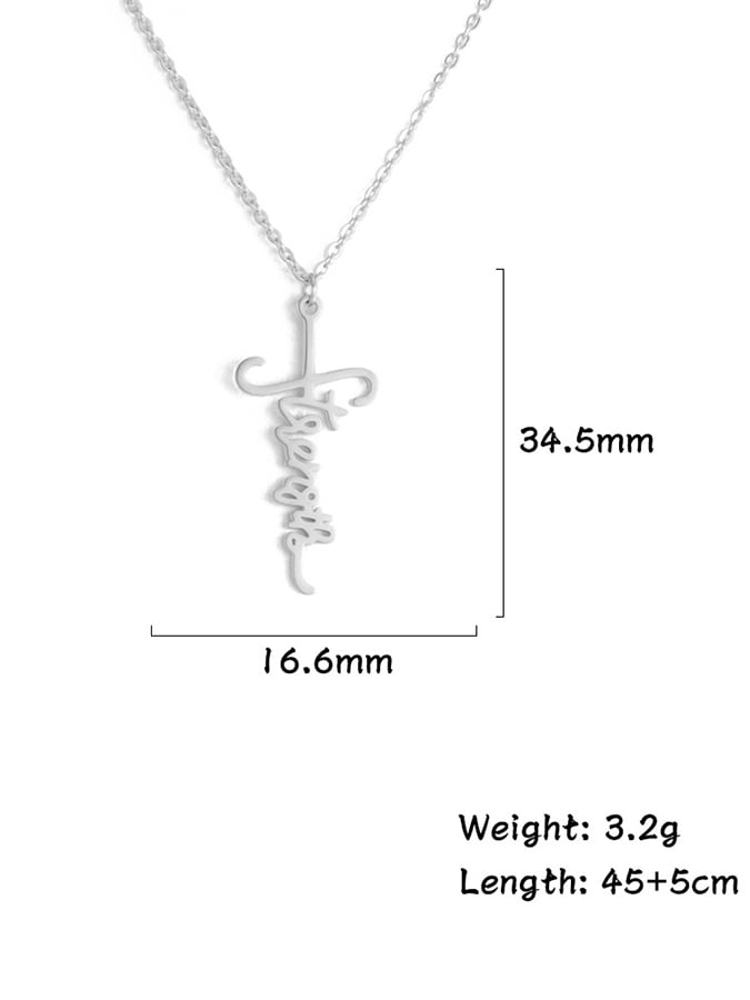 Women's Fashionable Personalized Cross Letter Strength Design Necklace
