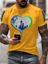 Men's Rugby Print Casual T-Shirt