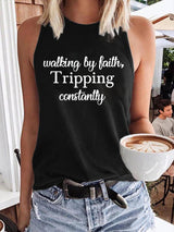 Women's Walking By Faith Tripping Constantly Print Vest