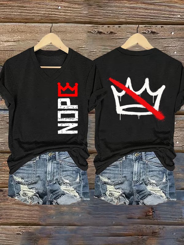 🔥Buy 3 Get 15% Off🔥Women's  Nope, No Kings In America Print T-shirt