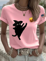 🔥Buy 3 Get 15% Off🔥Women's casual black cat FDT resistance T-shirt