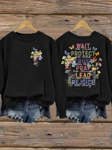 Women'S Casual Faith Print Sweatshirt