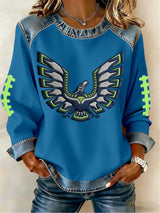 Women's Football Print Sweatshirt