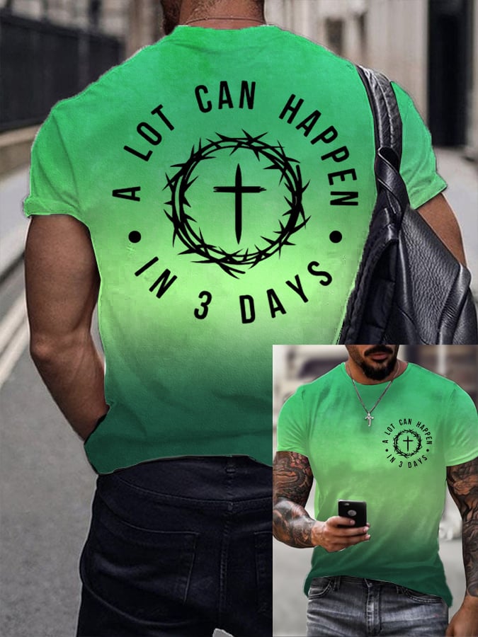 🔥Buy 3 Get 15% Off🔥🔥Hot Sale Picks 🔥Men's Retro A Lot Can Happen In 3 Days Print T-Shirt
