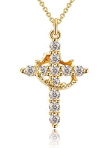 Rotatable Crown Cross Necklace
