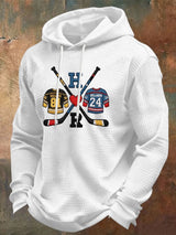 Men's Hockey Romance Waffle Hoodie