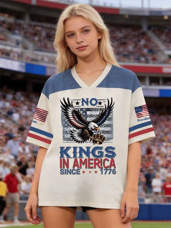 🔥Buy 3 Get 15% Off🔥Women's NO KINGS IN AMERICA  Print  T-Shirt