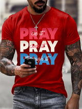 Men'S Casual Prayer Prayer Faith Short-Sleeved T-Shirt