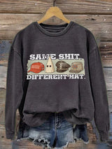 🔥Buy 3 Get 15% Off🔥Women's Retro Same Shit Different Hat Print Sweatshirt
