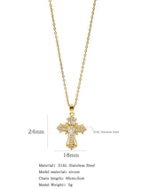 Fashionable Colorful Zircon Cross Necklace For Men And Women
