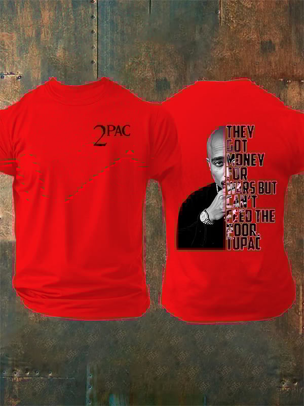 🔥Buy 3 Get 15% Off🔥Men's  2Pac Rapper  Print  T-Shirt