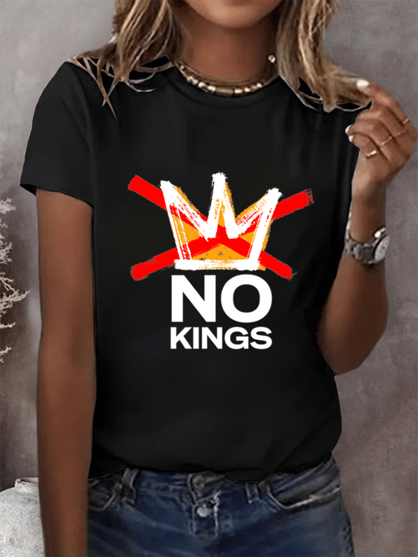 🔥Buy 3 Get 15% Off🔥Women's  America has No Kings Printed Casual T-Shirt