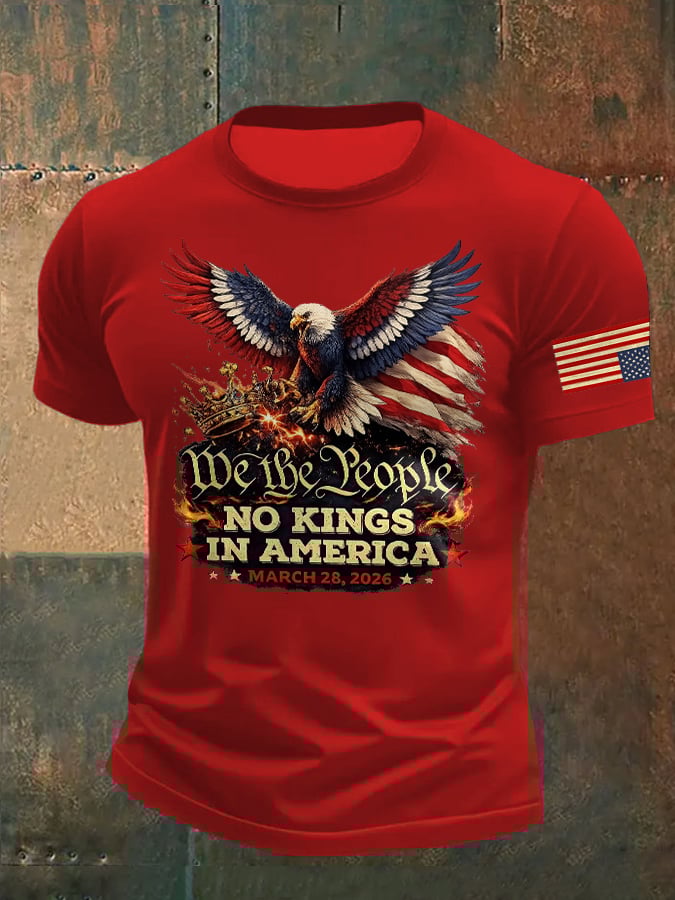 🔥Buy 3 Get 15% Off🔥Men's Retro We The People No Kings In America March 28 2026 Print T-Shirt