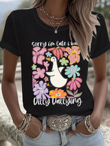 Women's Sorry I'm Late His Timing Not Mine Ecclesiastes 3:1 Funny Silly Goose T-Shirt