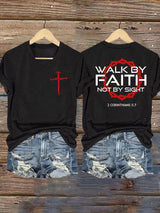 Women's Faith Print V-Neck T-Shirt