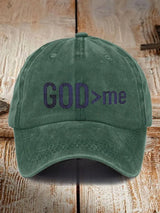 God > me Embroidery Flat Bill Cap