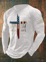 Men's Faith Over Fear Printed Casual T-shirt