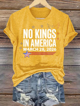 🔥Buy 3 Get 15% Off🔥Women's  NO KINGS IN AMERICA  Print  T-Shirt