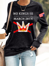🔥Buy 3 Get 15% Off🔥Retro No Kings III 50 State Nationwide Protest March 28th Print Sweatshirt
