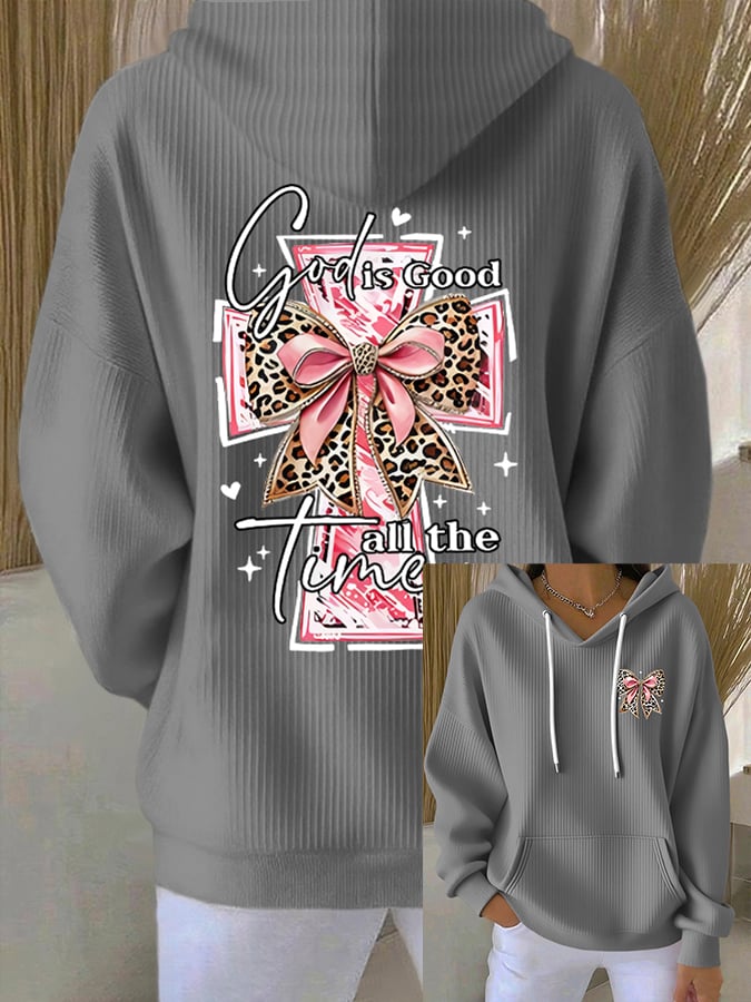Women's God Is Good All The Time Print Casual Hoodie Sweatshirt