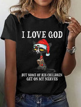 I Love God Christian Christmas T-Shirt