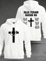 Men'S "Dear Person Behind Me" Faith Print Hooded Sweatshirt