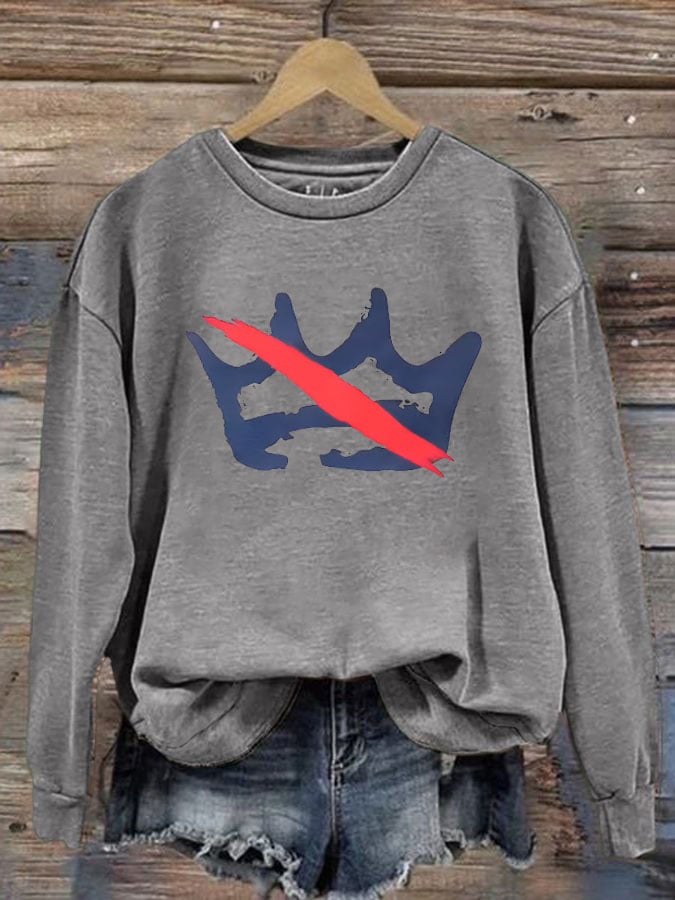 🔥Buy 3 Get 15% Off🔥Women's FDT NO KINGS Printed Crew Neck Sweatshirt