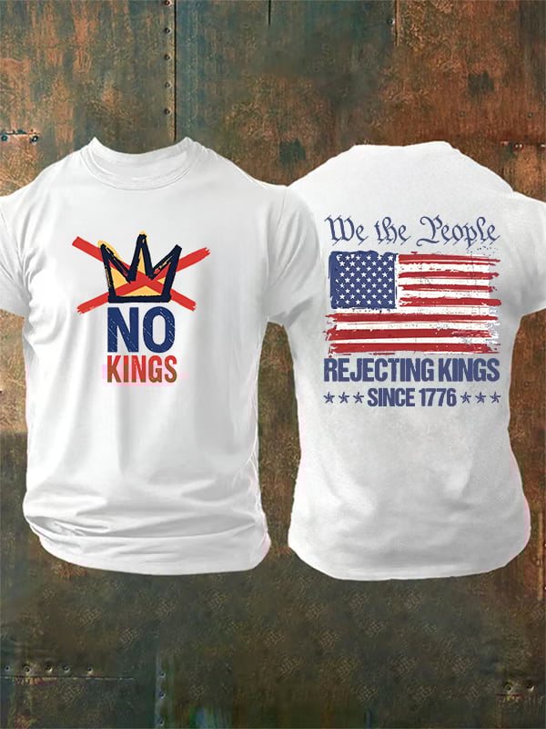 🔥Buy 3 Get 15% Off🔥Men's  No Kings, Rejecting Kings Since 1776, We The People T-Shirt