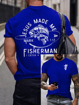 Men'S  fishing Casual Faith Short-Sleeved T-Shirt