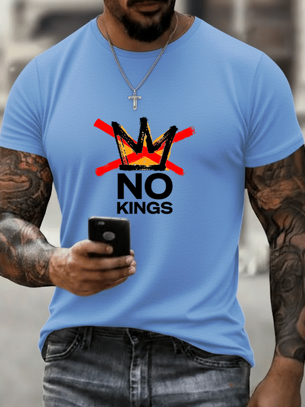 🔥Buy 3 Get 15% Off🔥Men's No Kings in America print T-Shirt