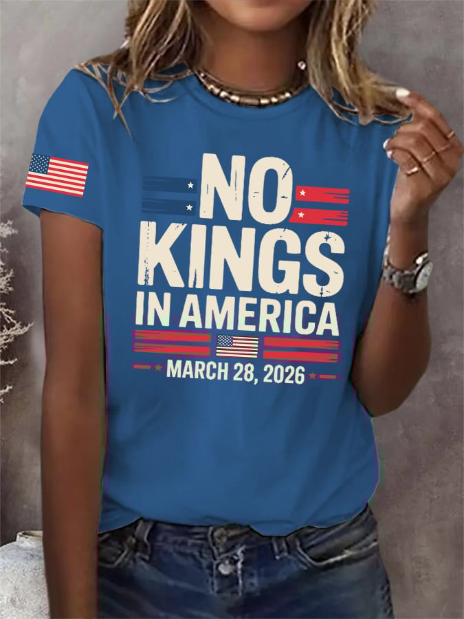 🔥Buy 3 Get 15% Off🔥Retro No Kings In America March 28 2026 Print T-Shirt