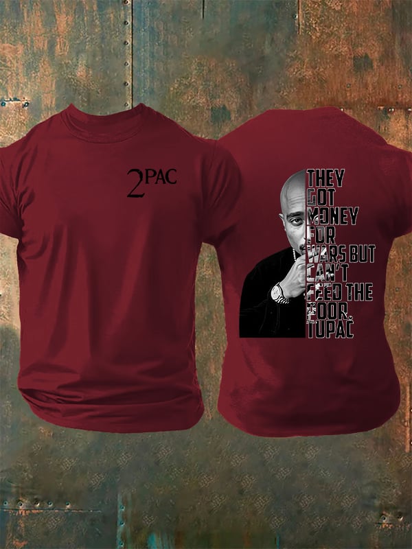 🔥Buy 3 Get 15% Off🔥Men's  2Pac Rapper  Print  T-Shirt