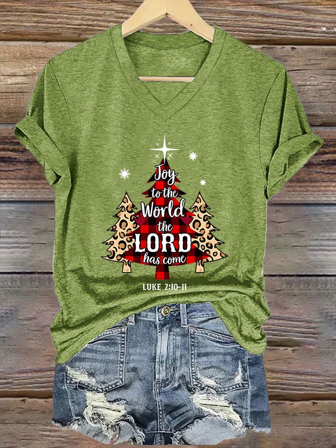 Women'S Casual Christmas Print Short-Sleeved T-Shirt