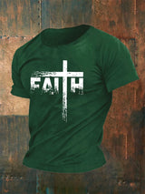 🔥Buy 3 Get 15% Off🔥Men's Faith Cross Print Classic T-shirt