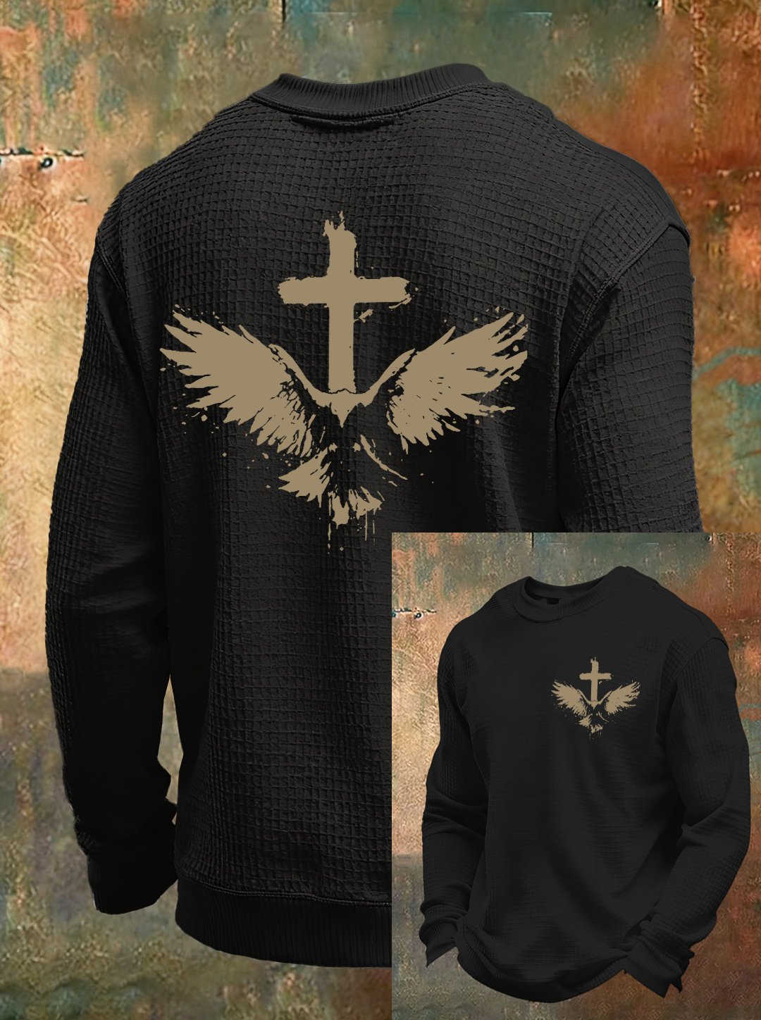 Men's Football Waffle Long Sleeve T-Shirt