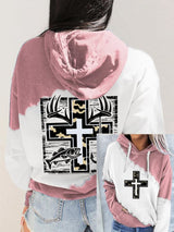 Women's Retro Faith Fishing Hunting Print Hoodie